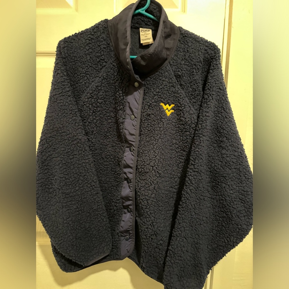 Victoria’s Secret PINK Women’s Navy Medium Fleece WV Button-Up Jacket